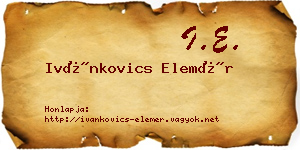 Ivánkovics Elemér névjegykártya