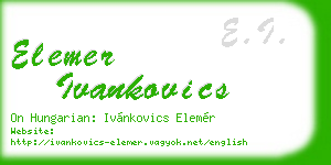 elemer ivankovics business card
