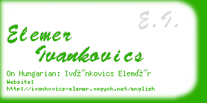 elemer ivankovics business card